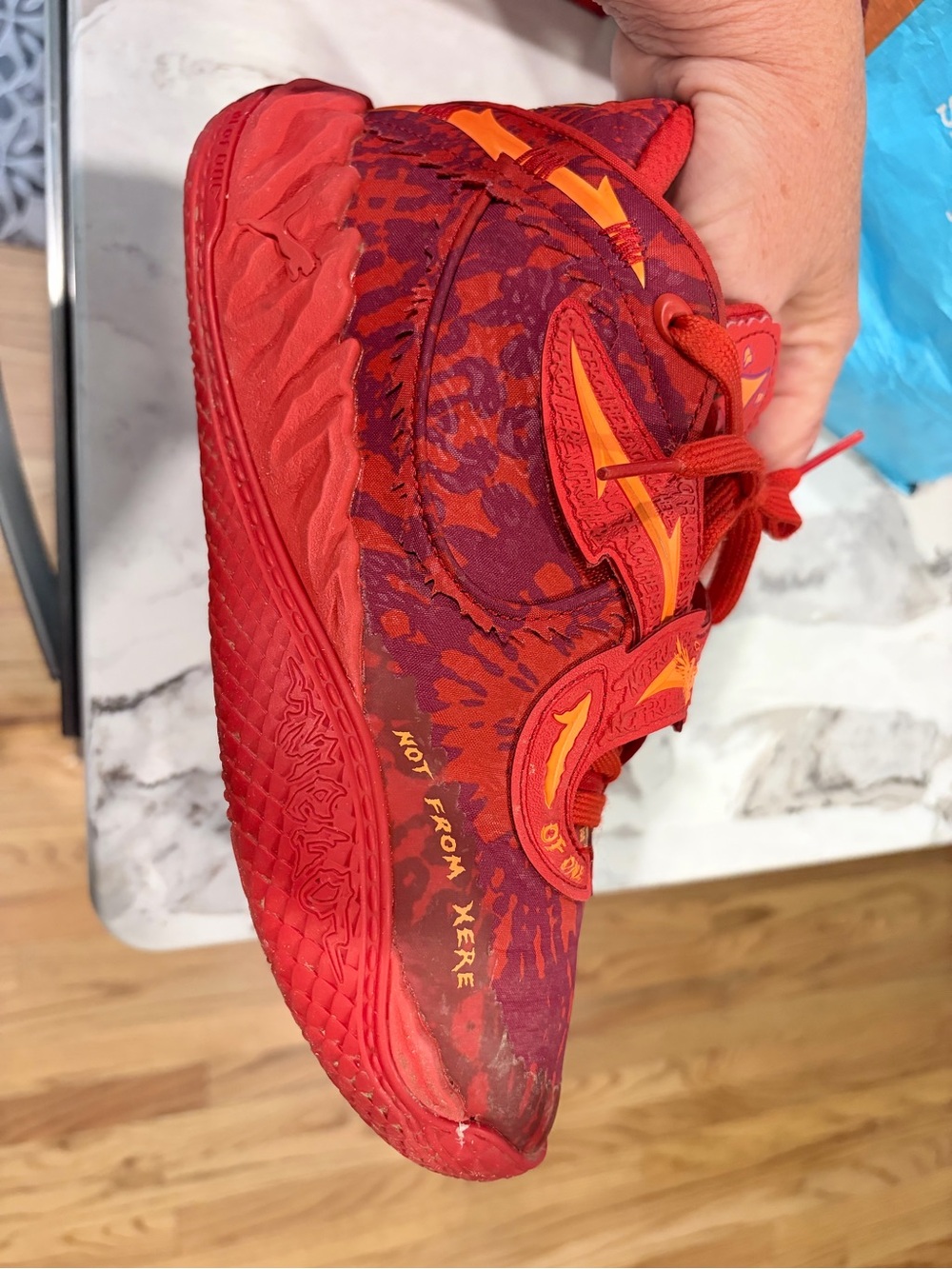 Puma Red and Magenta Shoe Box with Orange Accent Logo